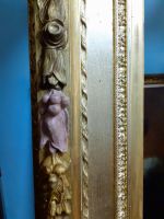 b(3)cornice in legno dorato ricostruzione del modellato con stucco epossidico